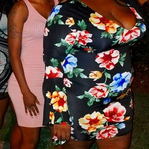 Forever21 Bell Sleeve Floral Bodycon Dress